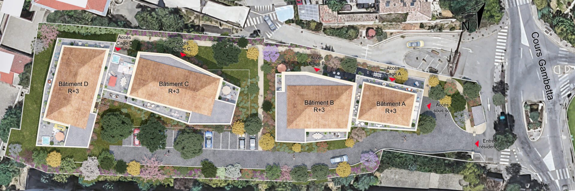 Plan_masse_102_Gambetta investissement immobilier Aix-en-Provence